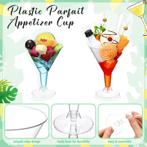 Cucharas plásticas Jingmore para aperitivos, desechables y cómodas para servir.