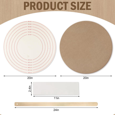 Jingmore tabla de masa de madera de 60 cm, superficie estable para rodar