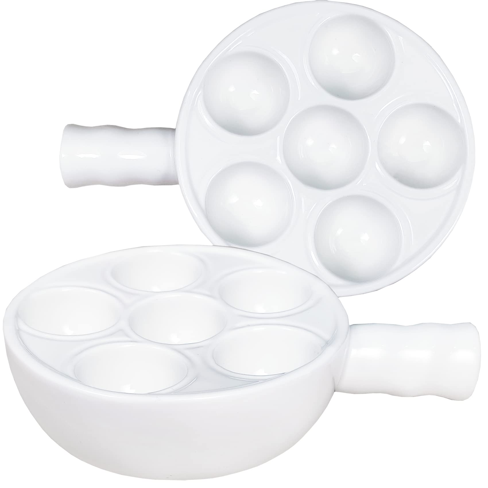 Jinsongdafa plato cerámico para caracoles, juego de 2, ideal para aperitivos.