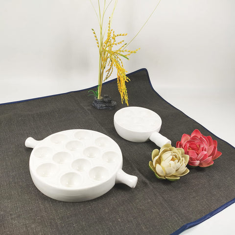 Jinsongdafa regalo elegante: plato cerámico para servir caracoles.