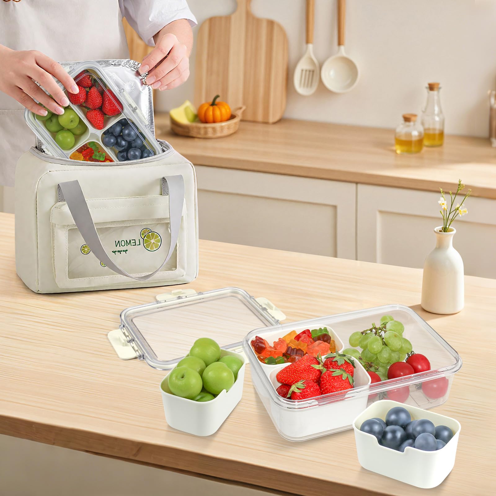JINZORE uso versátil para meriendas frutas o vegetales