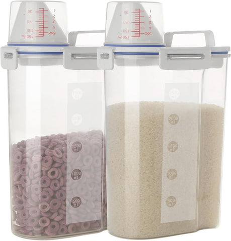 Jioko contenedores arroz dos piezas, almacenamiento práctico y visible para granos.