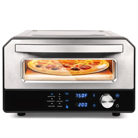 Horno JIPPCL en primer plano con interior iluminado para cocción uniforme.