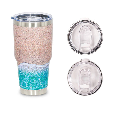 Tumbler JIU HONG CHAO con tapa deslizante, ideal para playa y viajes.