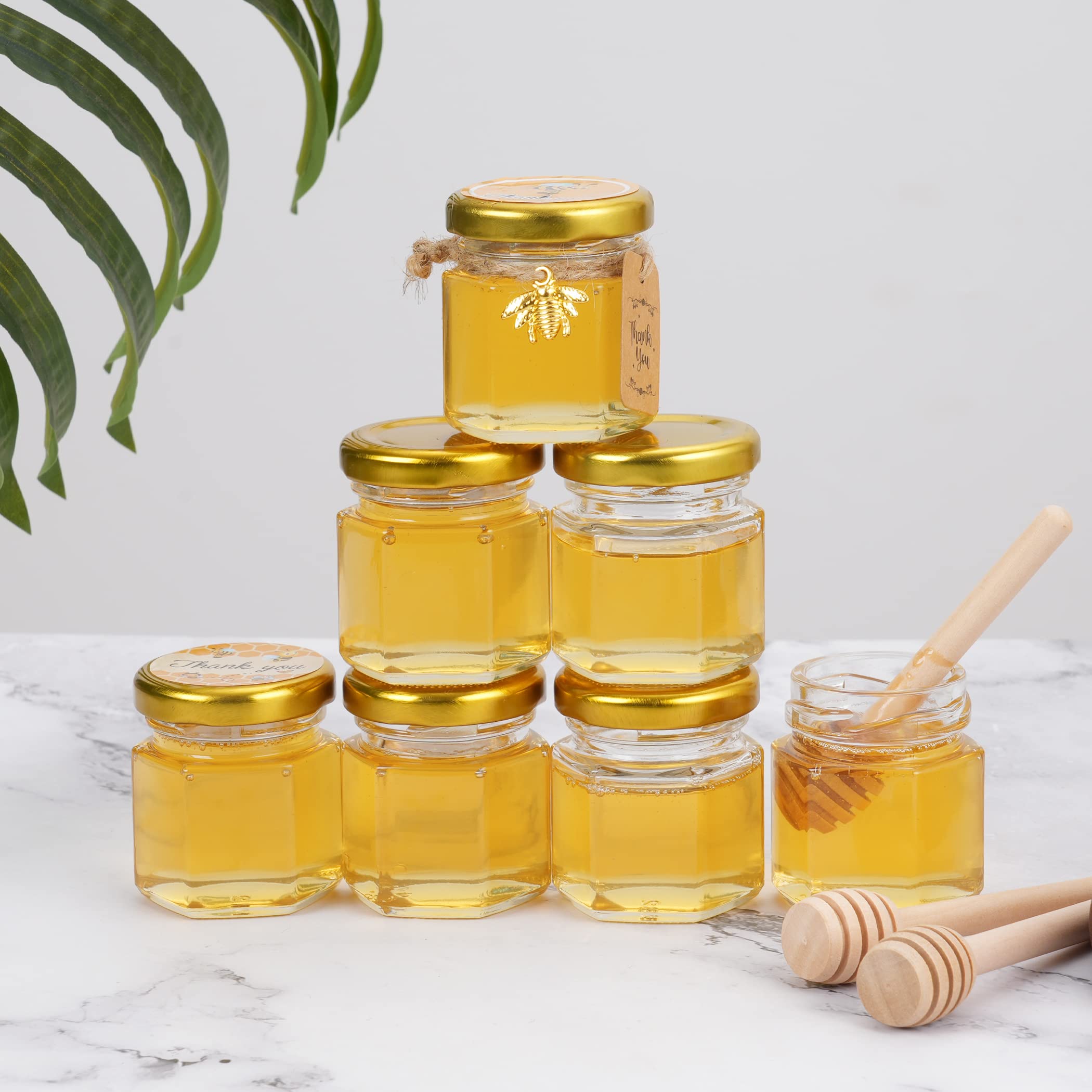 Palitos de madera JIUHSHN para servir miel con estilo.