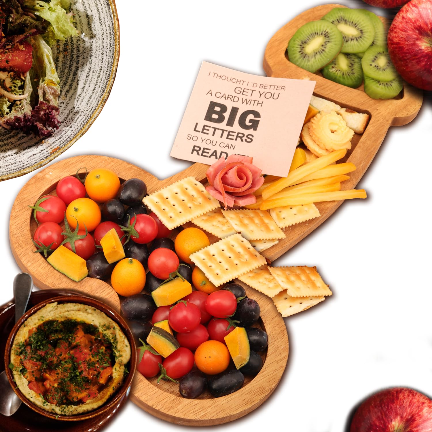 Jiulory tabla-quesos-extra-grande, superficie lisa para presentar quesos y aperitivos con estilo.