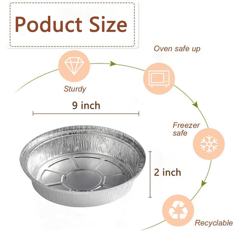 JIUMO bandeja aluminio desechable 9 pulgadas ideal para picnic