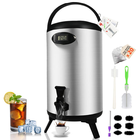 Dispensador JIVGDN de exterior plateado, ideal para servir bebidas en eventos.