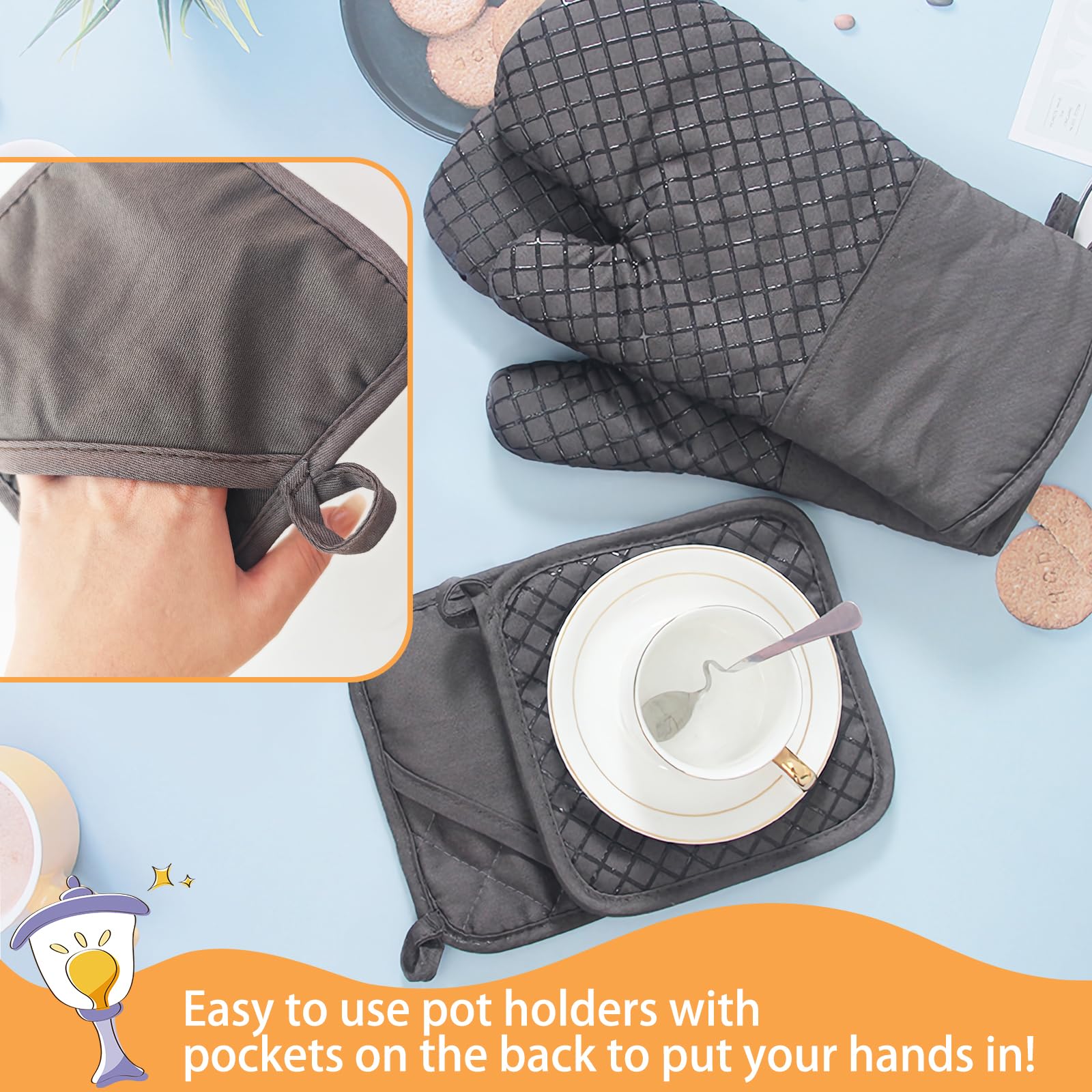 Diseño para colgar y almacenar guantes y agarraderas Jizvxe