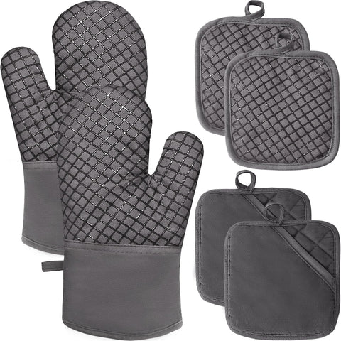 Guantes de horno Jizvxe 500°F para manipulación segura de utensilios calientes