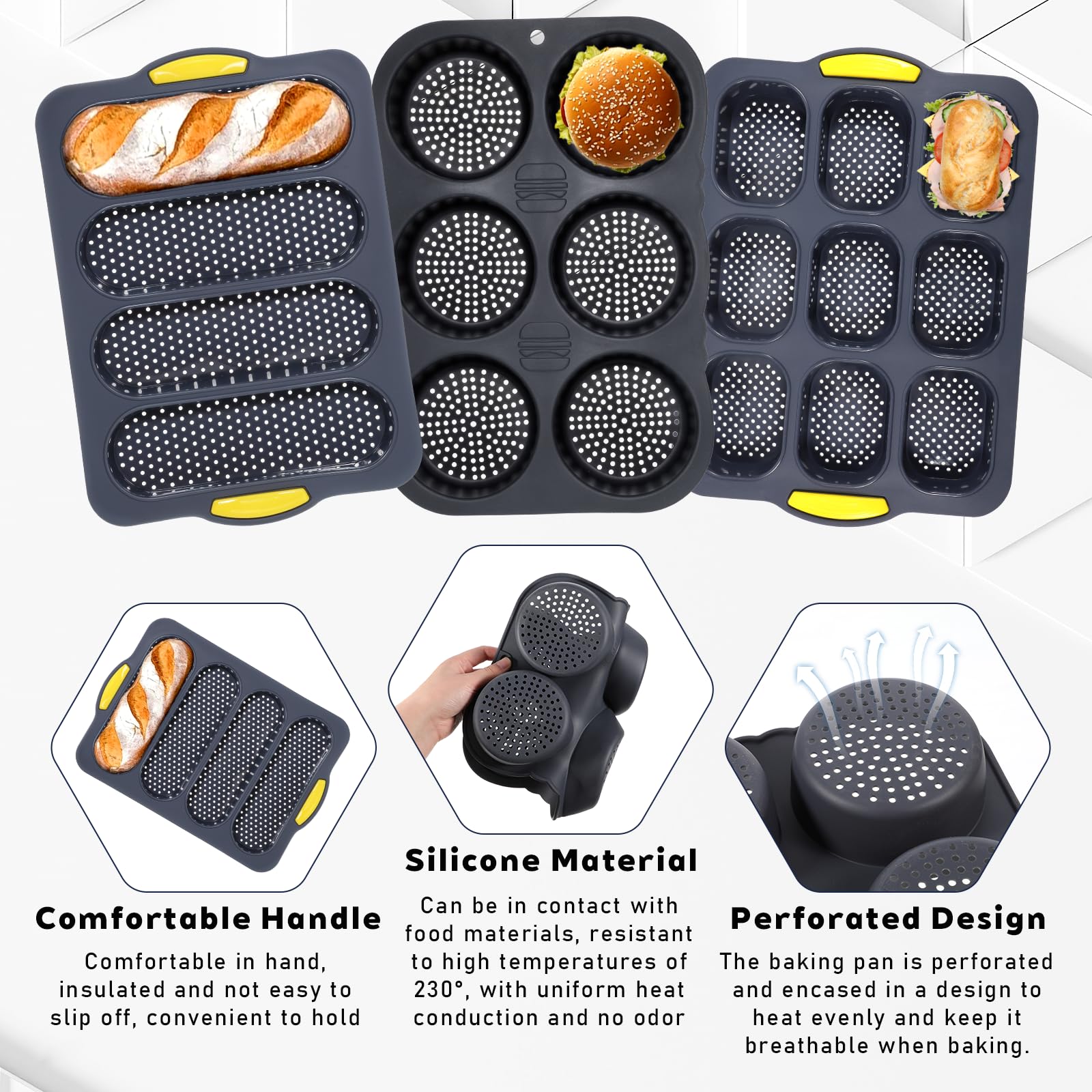 JJUNW molde hamburguesa silicona 9 tazas: exterior crujiente interior suave.