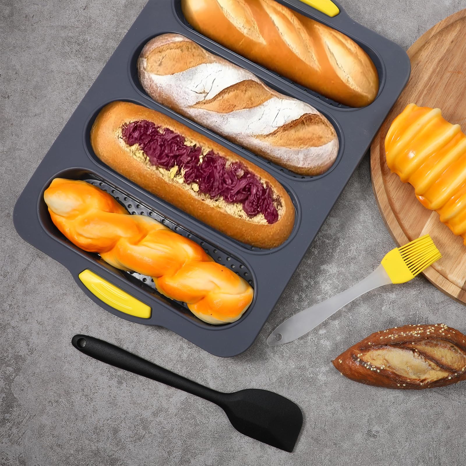 JJUNW set moldes silicona: versátil para pan, galletas y pasteles.