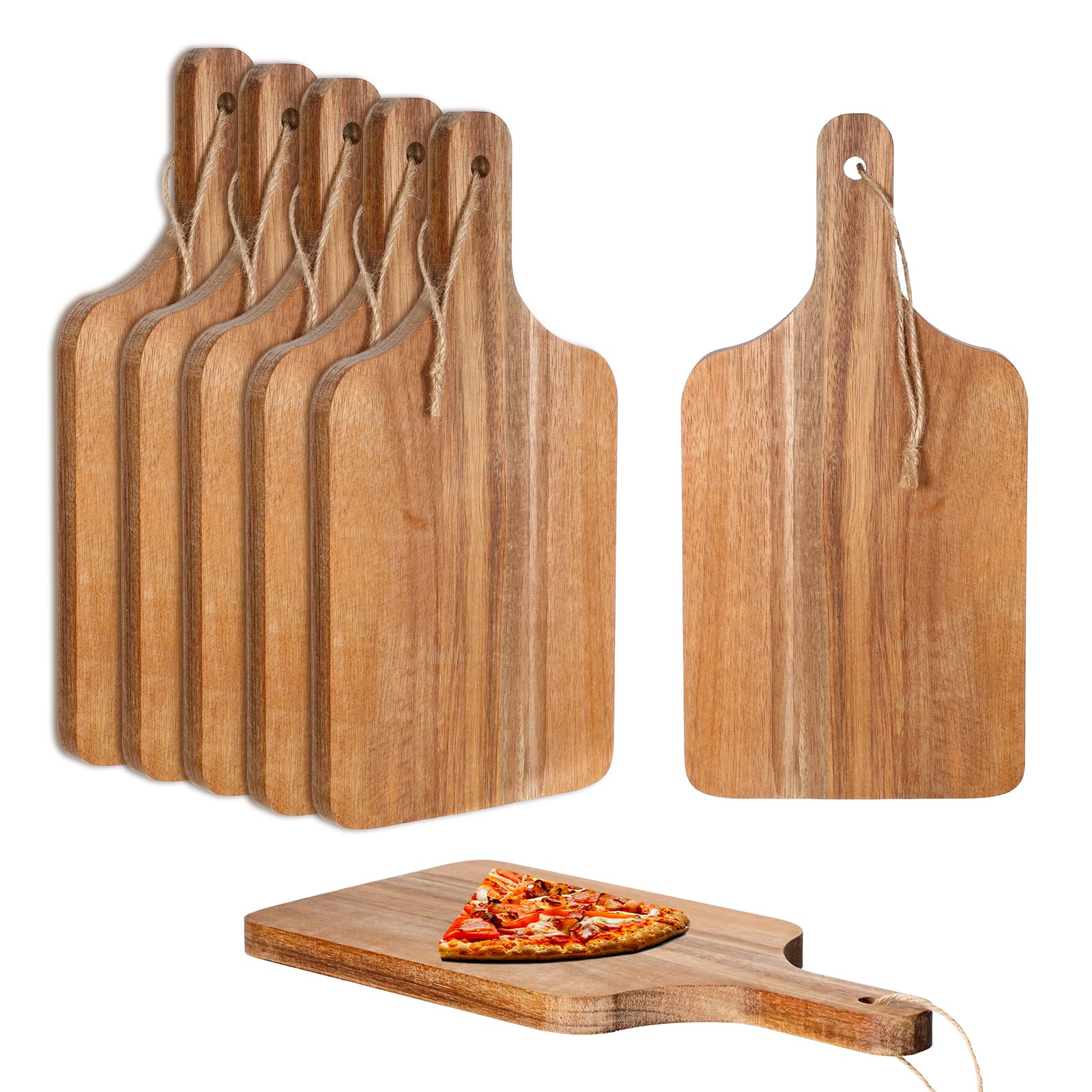 Tabla JJUNW de acacia con asa, duradera y práctica para cortar.