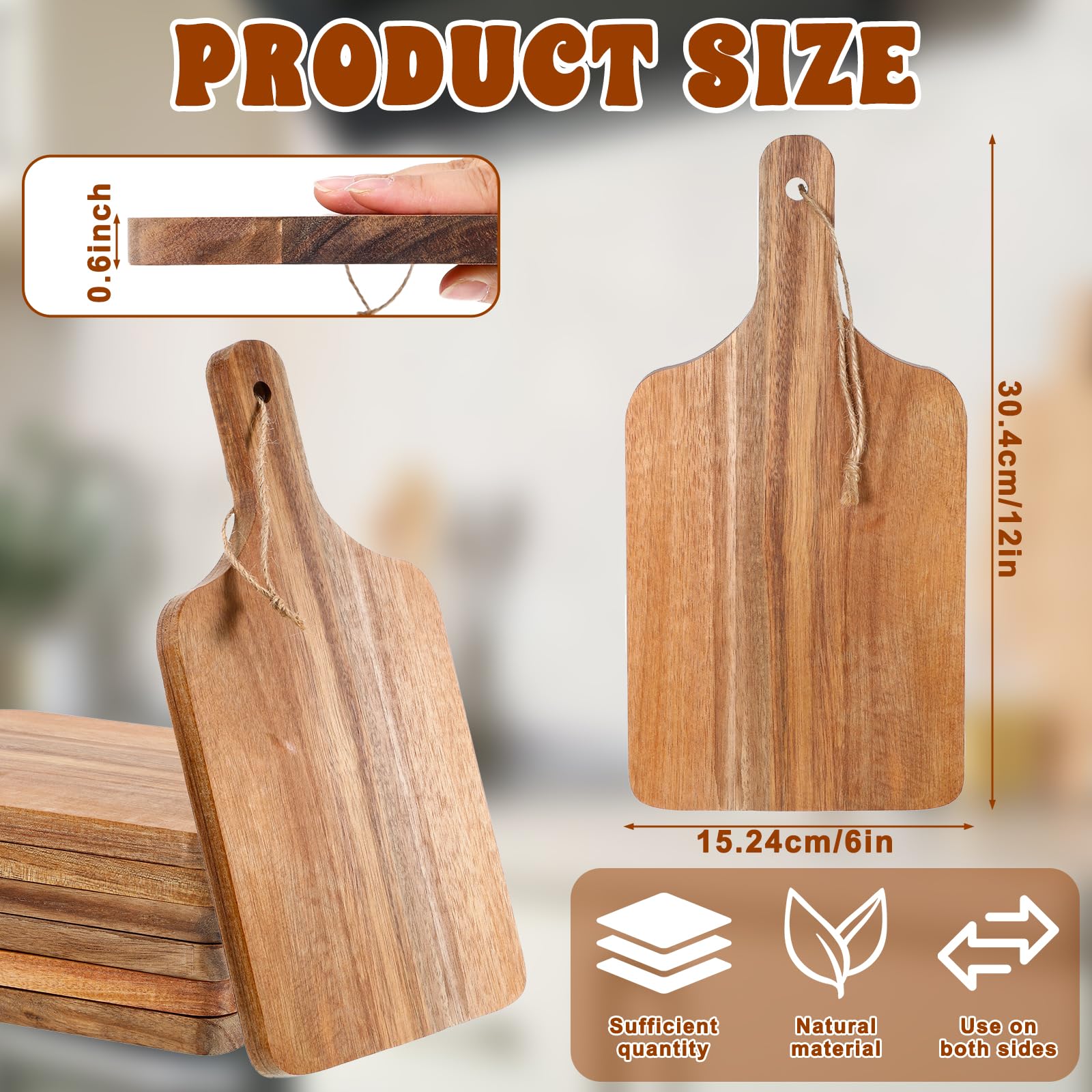 Tabla JJUNW de acacia con asa para servir quesos con estilo.