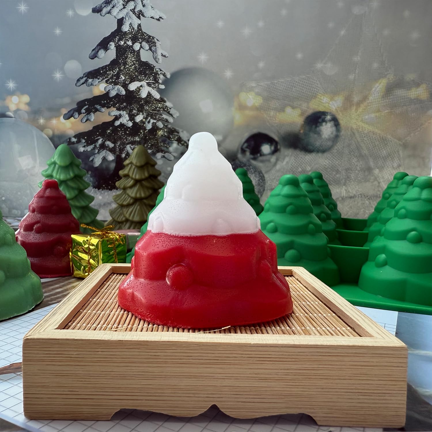 Molde JJzxwish árbol Navidad silicona para gelatina con formas precisas