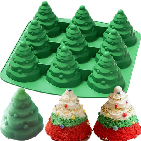 Molde de árbol de Navidad JJzxwish silicona grande para pasteles y postres festivos