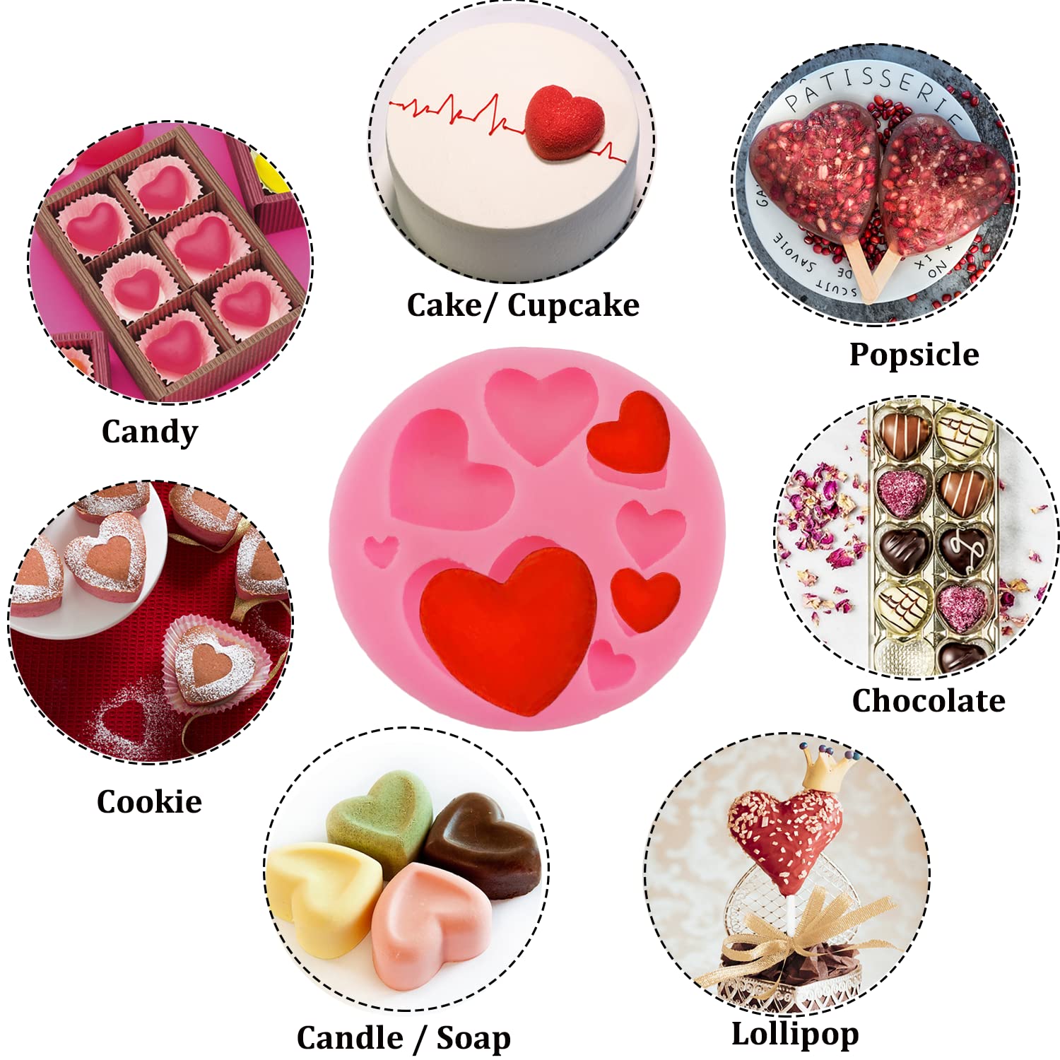 Conjunto de moldes San Valentín JJzxwish para decoración y manualidades