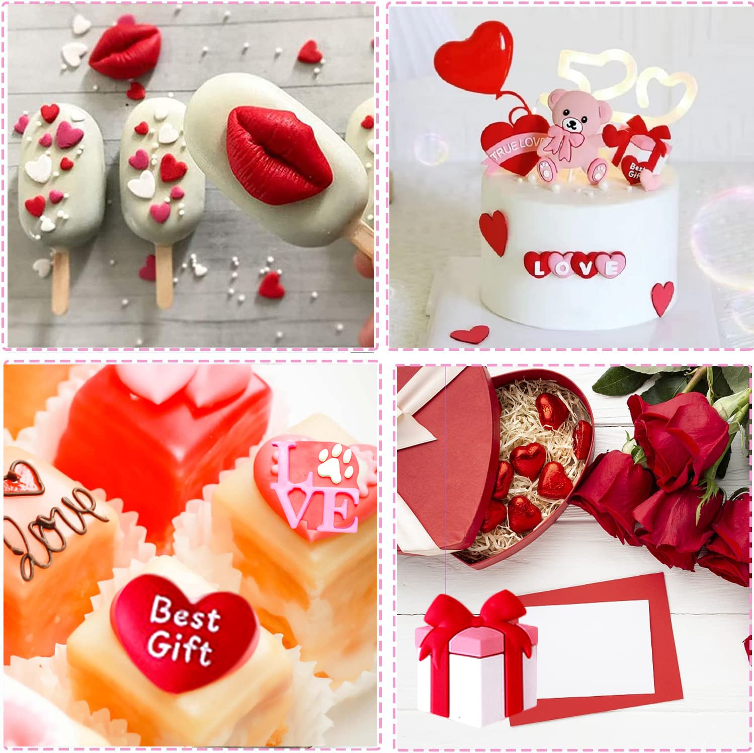 JJzxwish molde fondant corazón con letra para mensajes personalizados