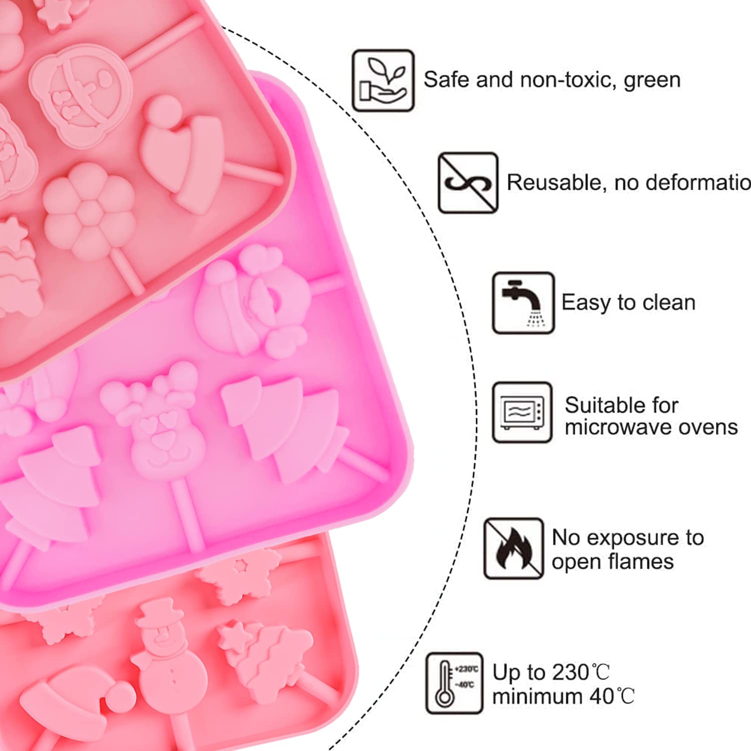 Moldes JJzxwish para piruletas de muñeco de nieve, dulces divertidos.