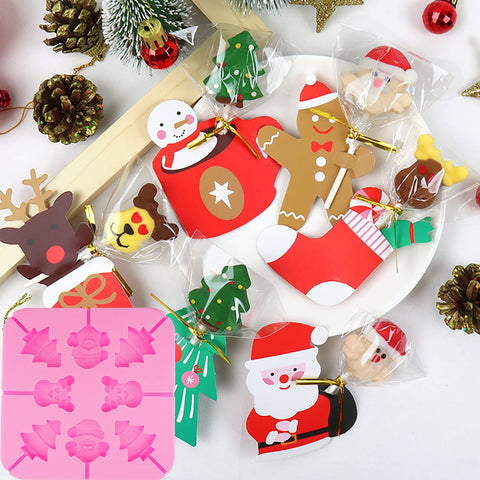 Moldes JJzxwish para piruletas con sombrero de Papa Noel, decoración comestible.