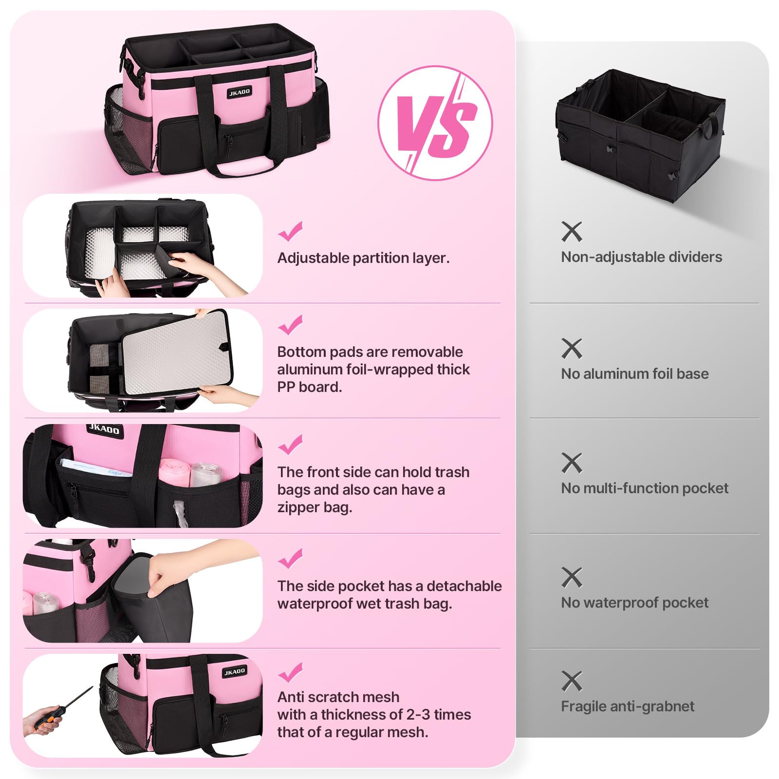 JKAOO bolsa húmeda impermeable desmontable para líquidos limpios