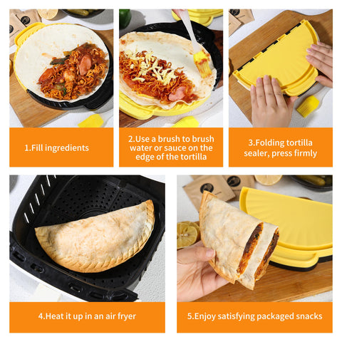 Jkooewm Sellador de tortilla para recetas rápidas y loncheras.