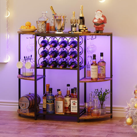 Armario JKsmart con iluminación LED para exhibir vinos y copas en ambiente elegante