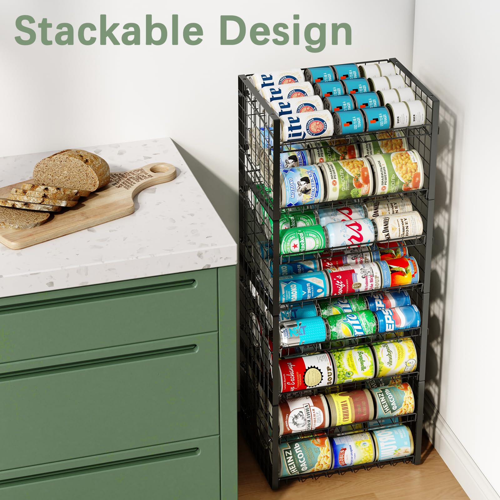Diseño inclinado JKsmart que facilita la toma de latas.