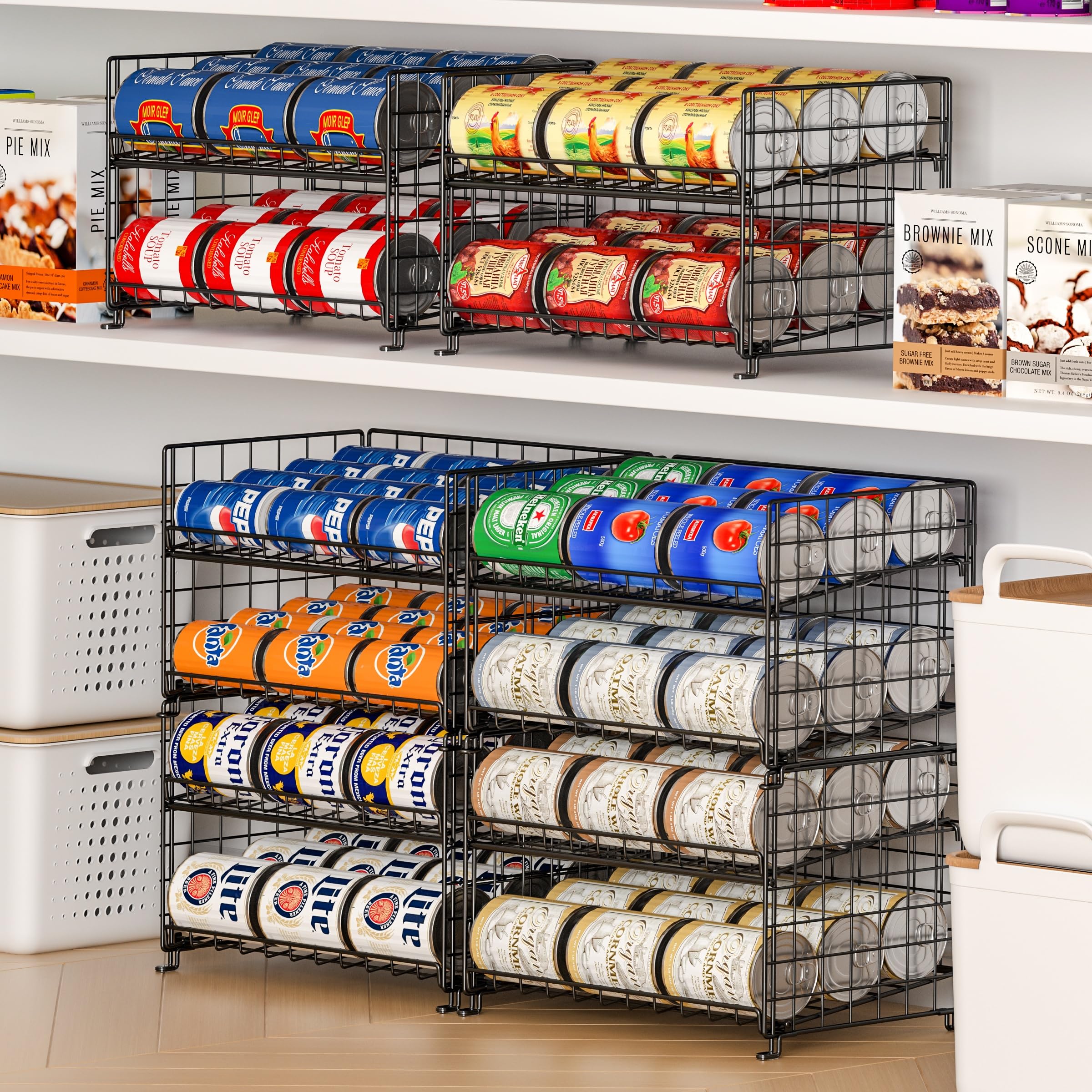 JKsmart gran capacidad para latas, mantiene la despensa ordenada.