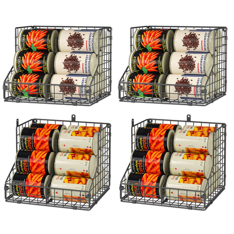 JKsmart organizador latas apilable de dos niveles para despensa, ahorra espacio.