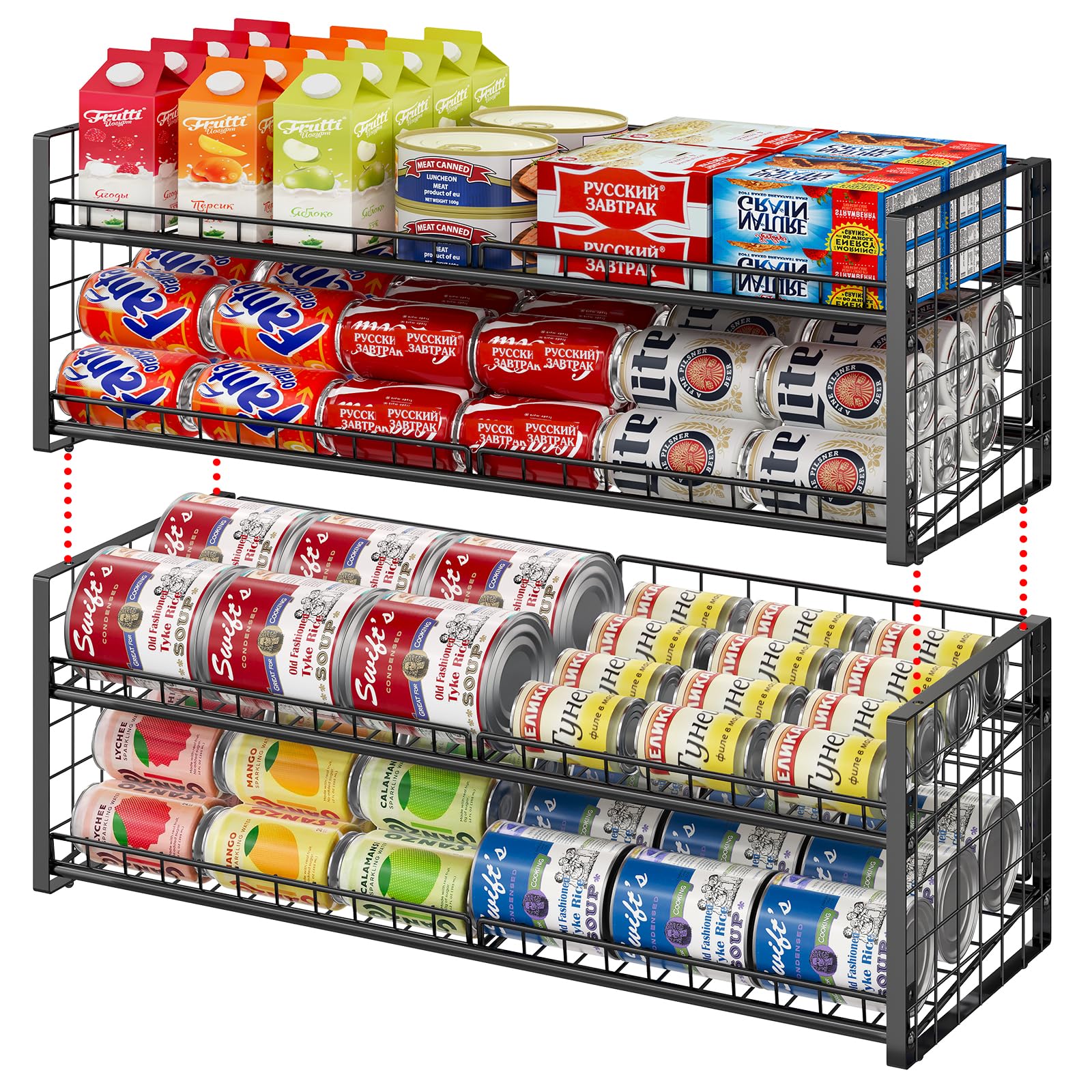 JKsmart organizador de latas de dos piezas para despensa, fácil acceso