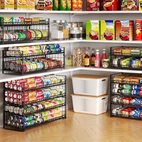JKsmart organizador de latas admite tamaños variados para almacenar.