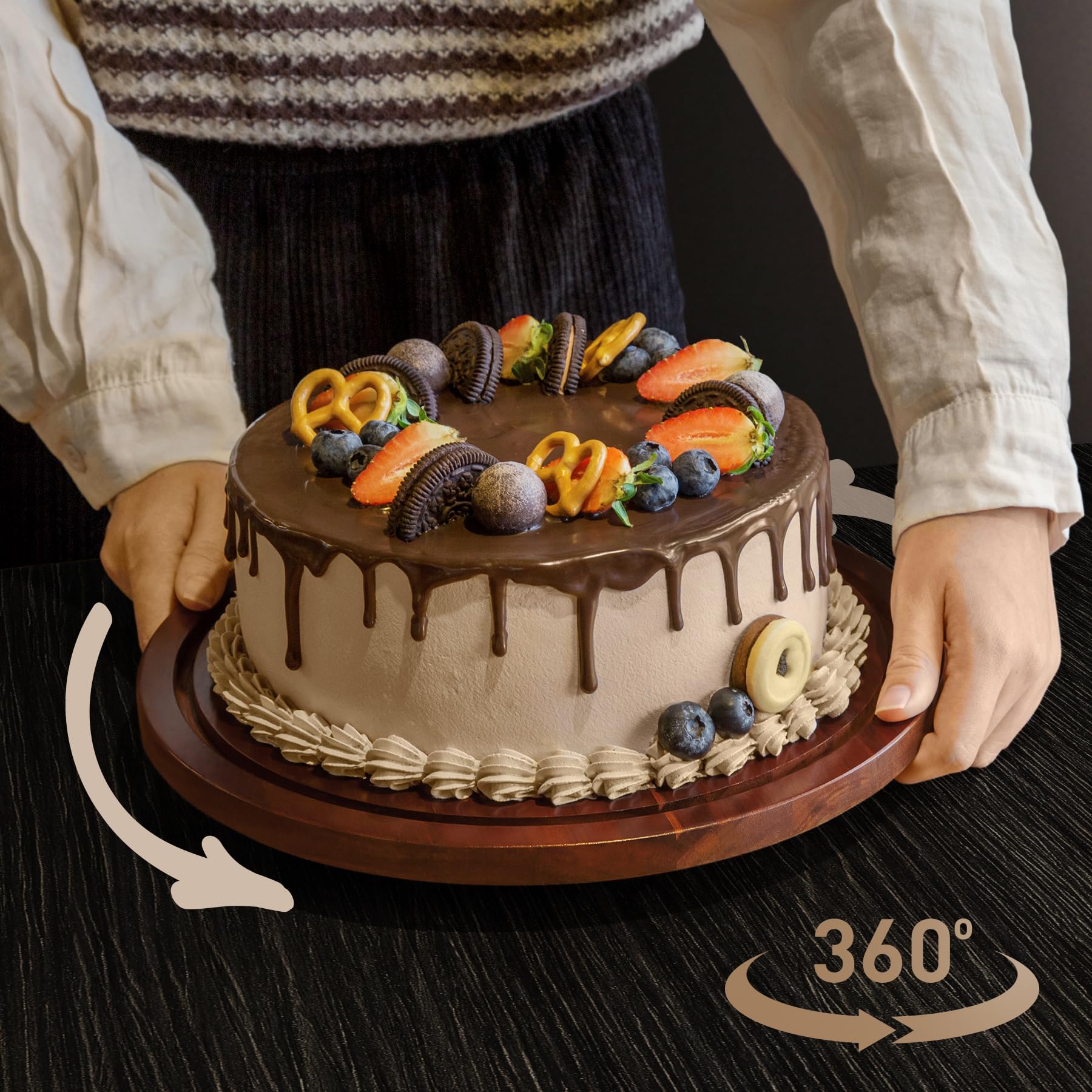Domo acrílico de jkwokback, transparente y ligero para almacenar y presentar postres.