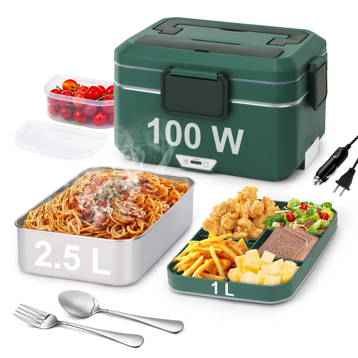 Lonchera eléctrica Jleiiofe muestra su gran capacidad 3-5L para comidas completas