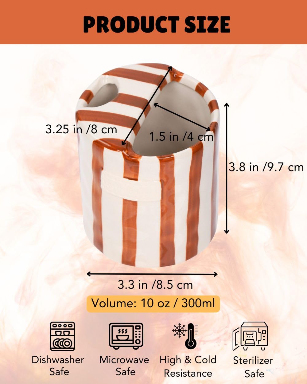 Taza JMCRATE de cerámica duradera que retiene el calor.