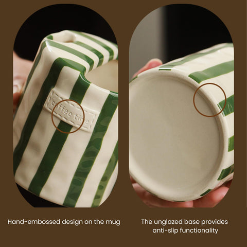 Taza JMCRATE, cerámica premium resistente y diseñada para mantener caliente la bebida.