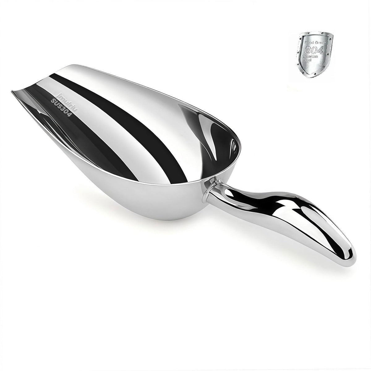 Cucharón jmulriu para hielo, acero inoxidable 12 oz, duradero para congeladores.