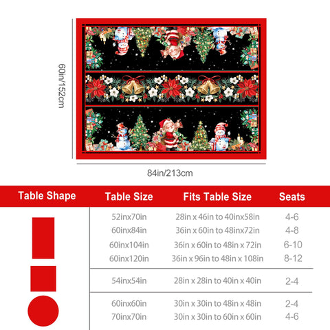 Mantel JNDJE Navidad patron Santa Nieve, diseño festivo para mesa.