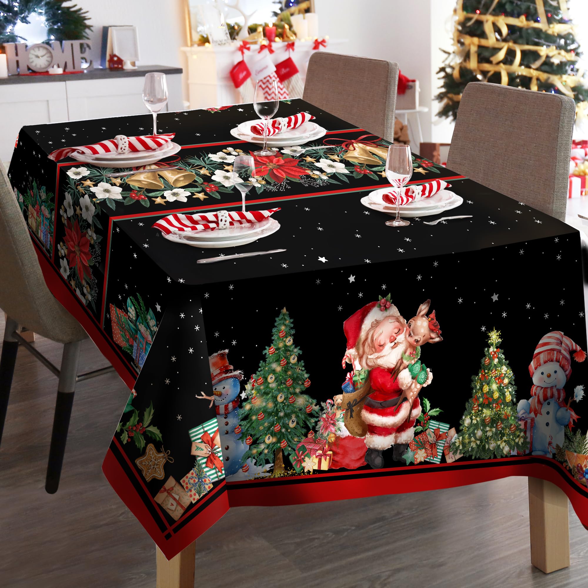 Mantel JNDJE Navidad uso interiores exteriores, apto para interiores y eventos.