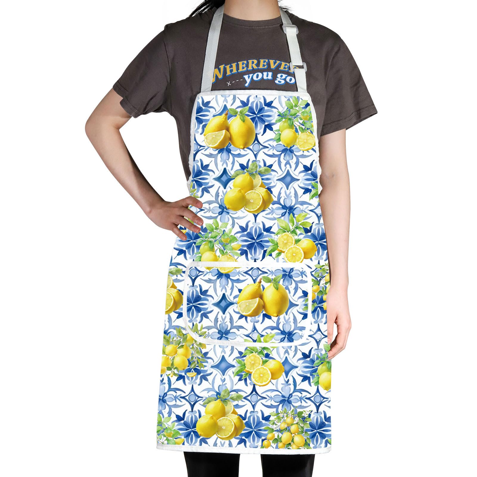 Delantal de chef italiano JNIAP, ideal para demostraciones y servicio.