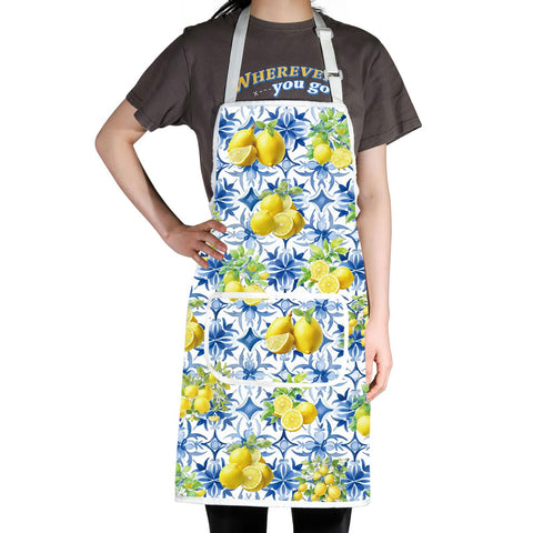 Delantal de chef italiano JNIAP, ideal para demostraciones y servicio.