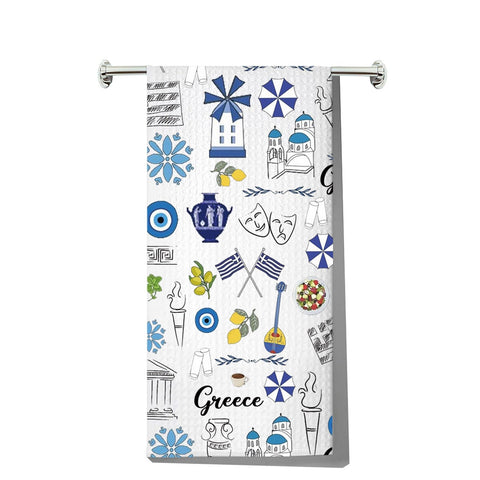 Toalla de cocina JNIAP Grecia con material suave y absorbente.