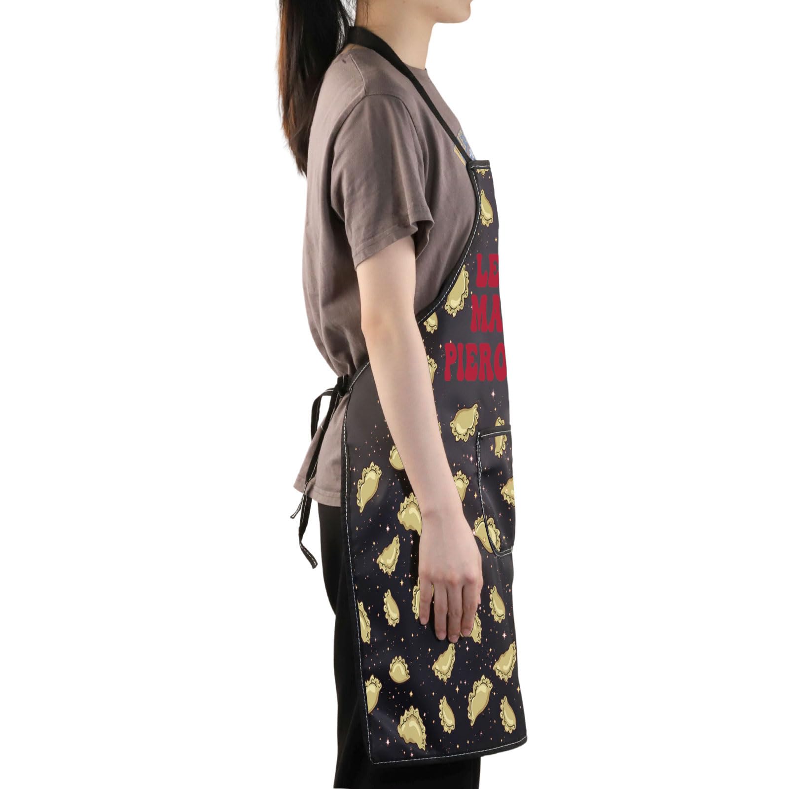 JNIAP Delantal Pierogi: material impermeable protege la ropa ante salpicaduras.