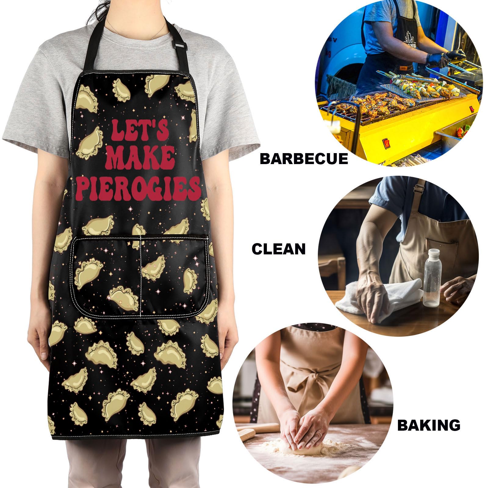 JNIAP Delantal Pierogi: uso multifuncional para cocina, parrilla y horneado.