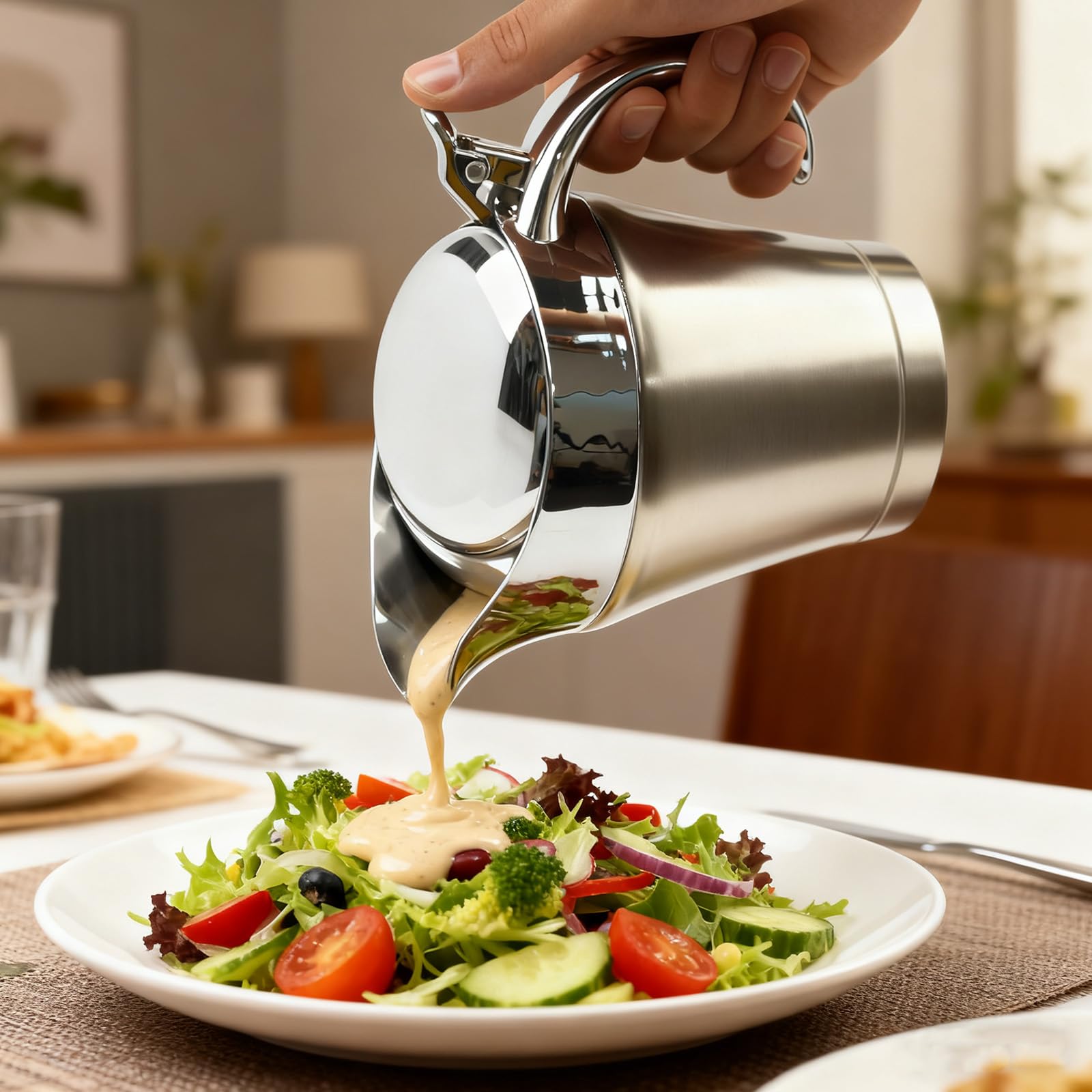 Jninexiu bote salsa tapa articulada para rellenar con facilidad