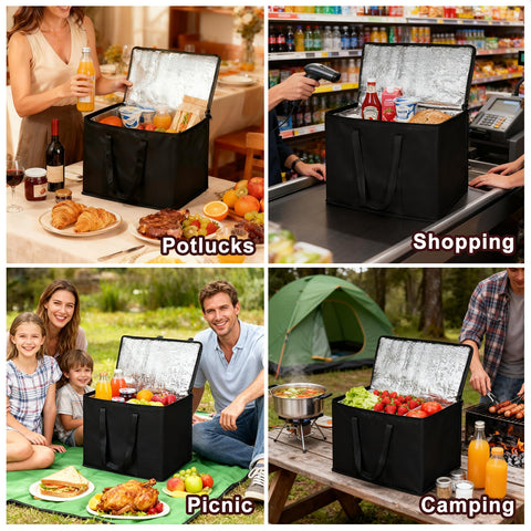 Transporte de alimentos frescos con las bolsas aisladas JNYONG.