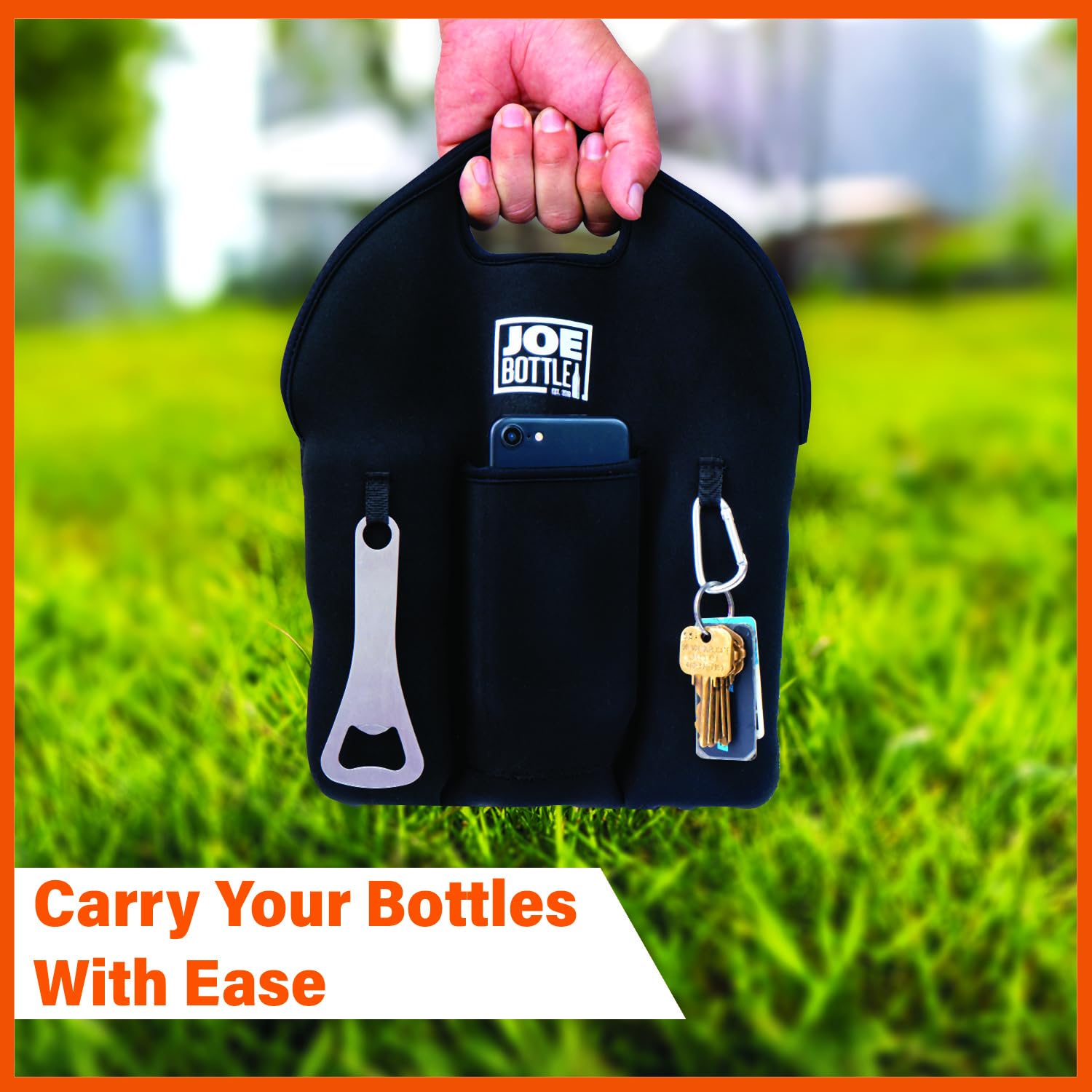 Joe Bottle bolsillo velcro para objetos pequeños durante la salida.