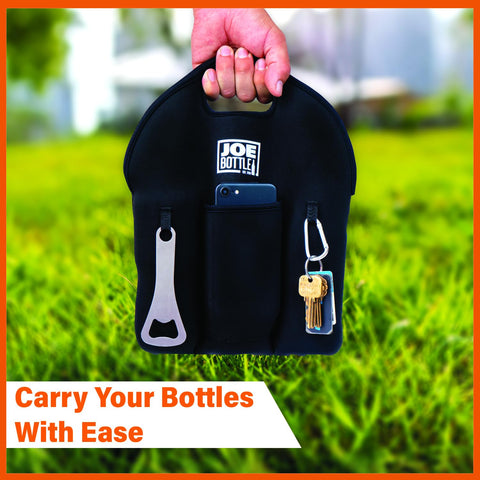 Joe Bottle bolsillo velcro para objetos pequeños durante la salida.