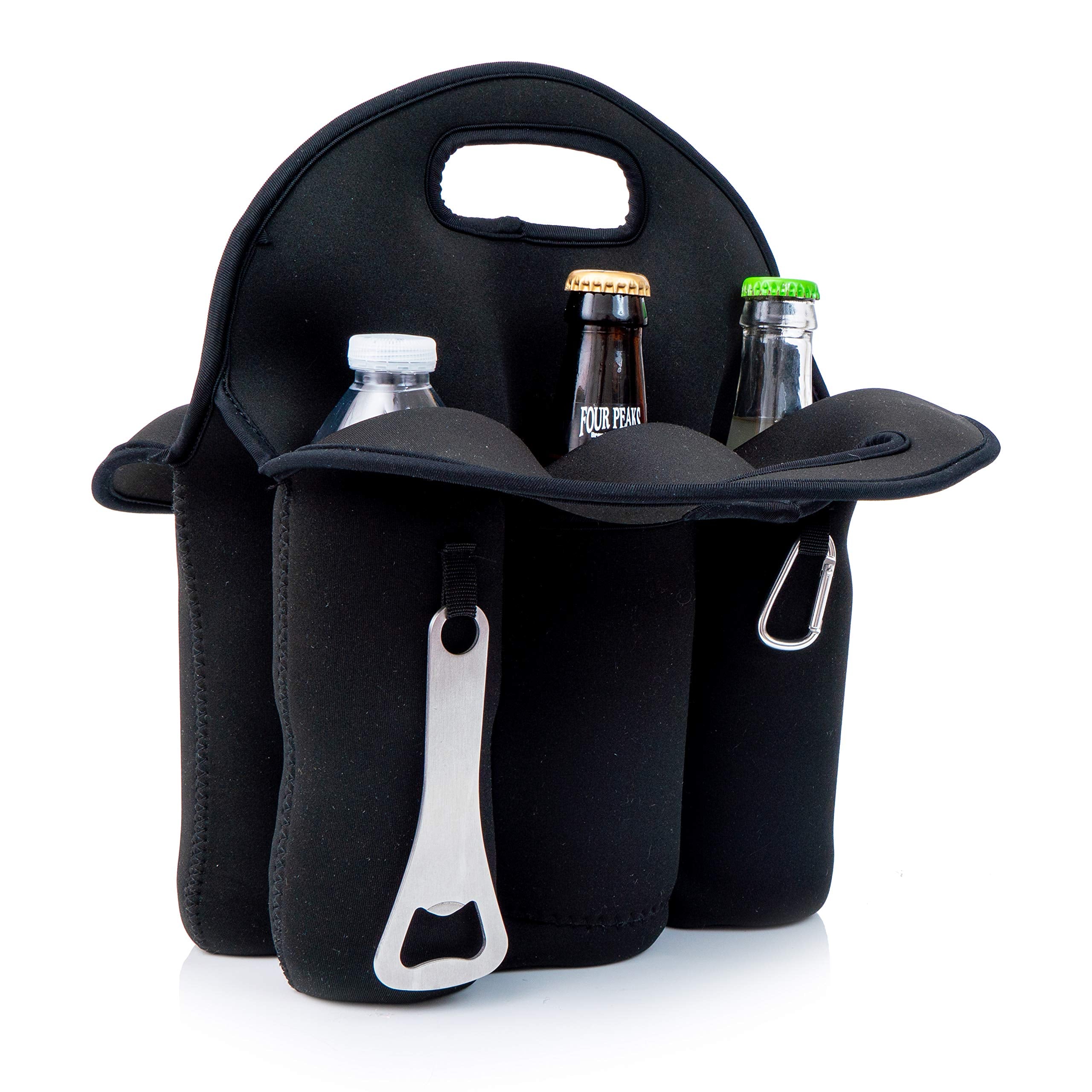 Joe Bottle porta seis cervezas: transporte cómodo para reuniones al aire libre.