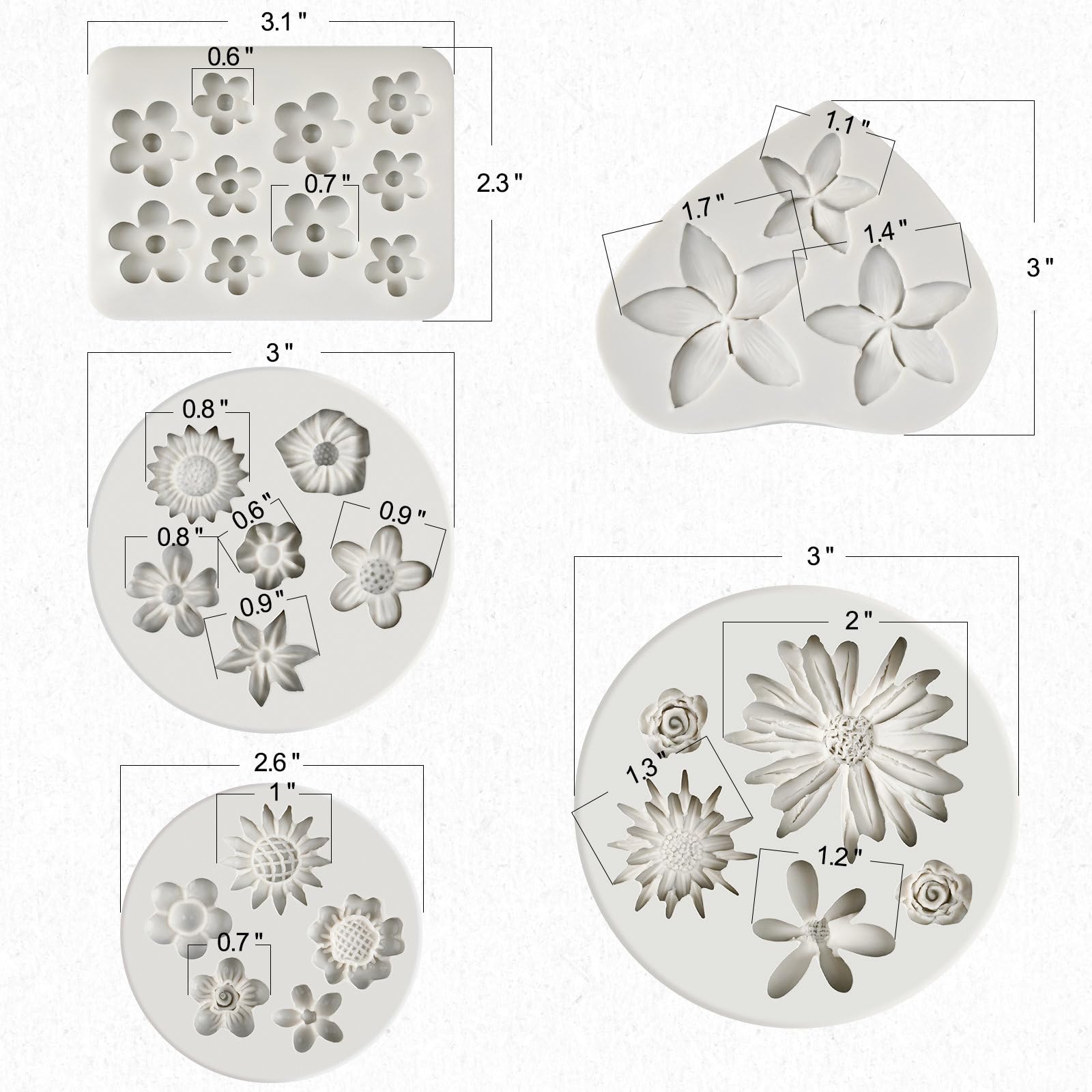JOERSH molde silicona flor girasol ideal para fondant y chocolate.